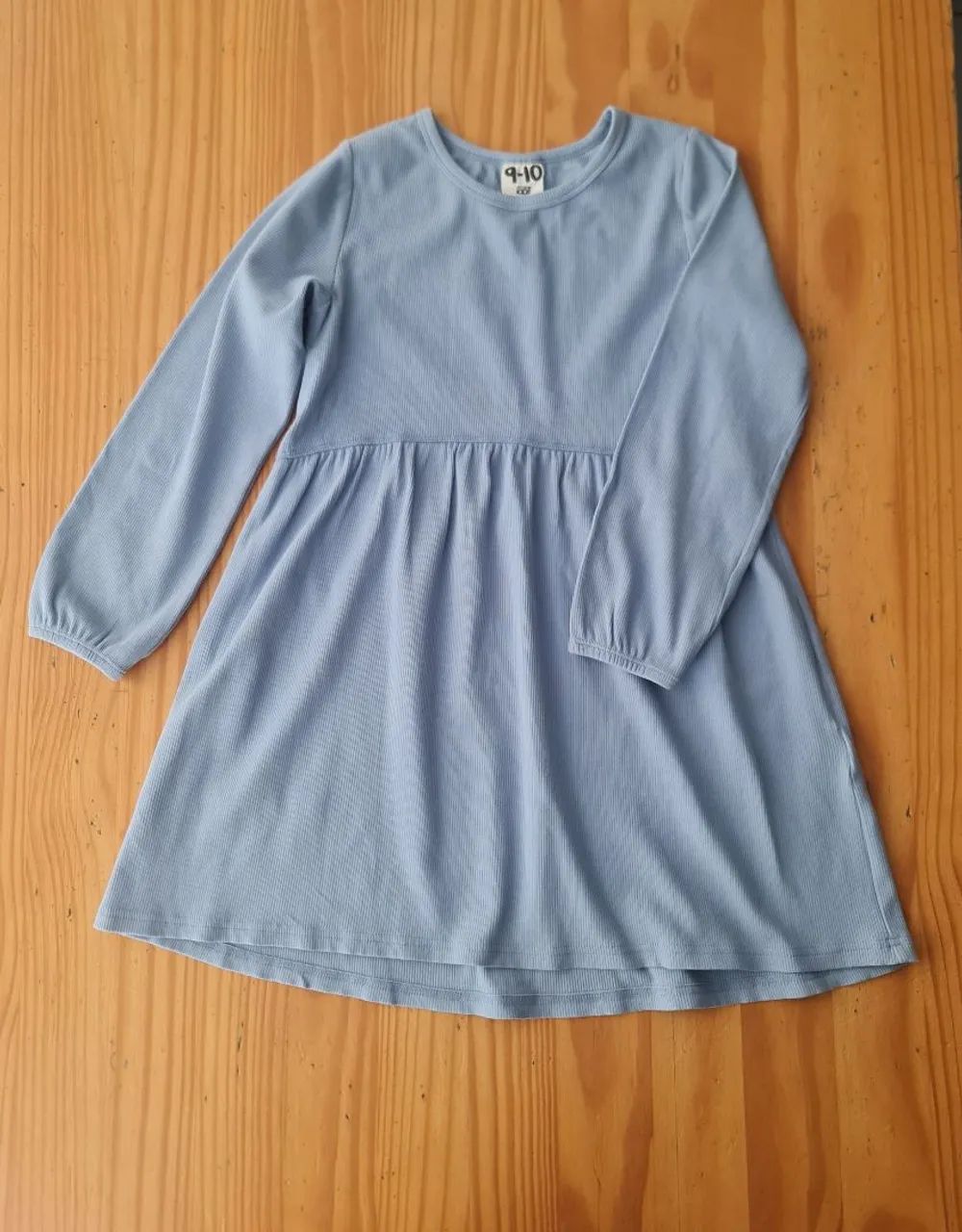 Vestido Azul Manga longa Tam 9-10 - Cotton on