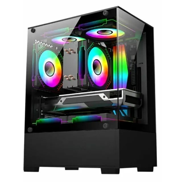 Gabinete Gamer Duex DXJ250-2 BK Black *Com 3 Fans* - Micro-ATX, Mini-ITX - WZetta