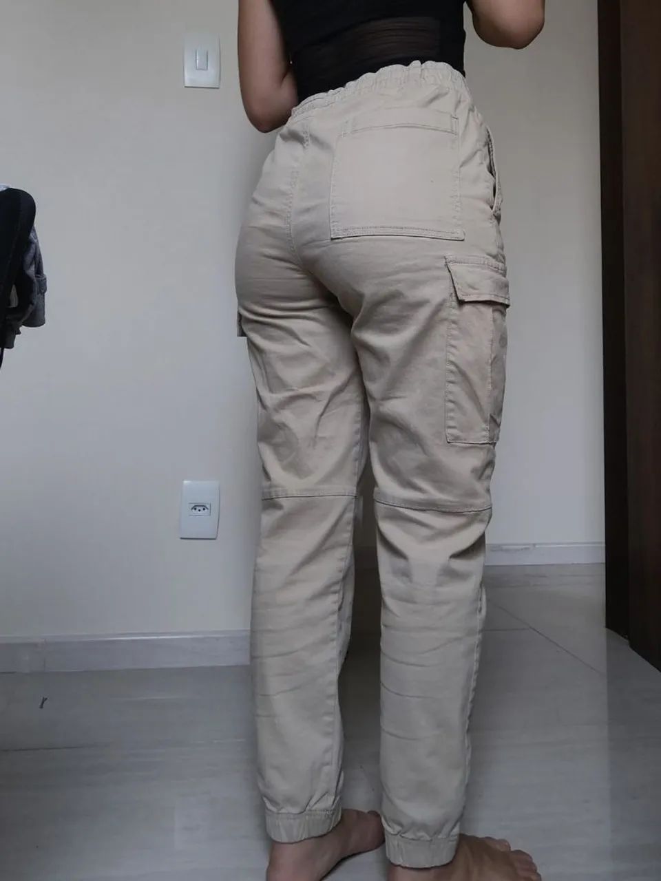Calça Cargo Jogger Unisex Bege Lefties - Foto 2