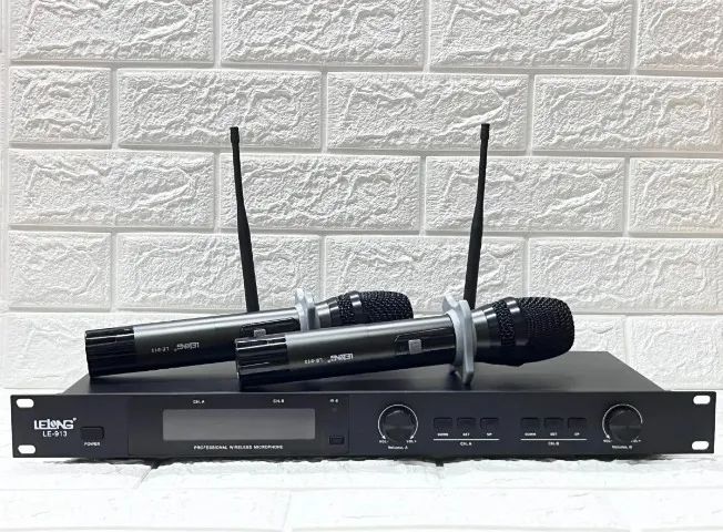 Microfone Uhf Digital Multifrequencia Duplo Uhf Le-913 - Foto 4
