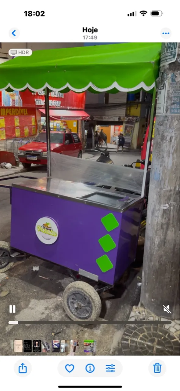 Carrinho de açaí para venda