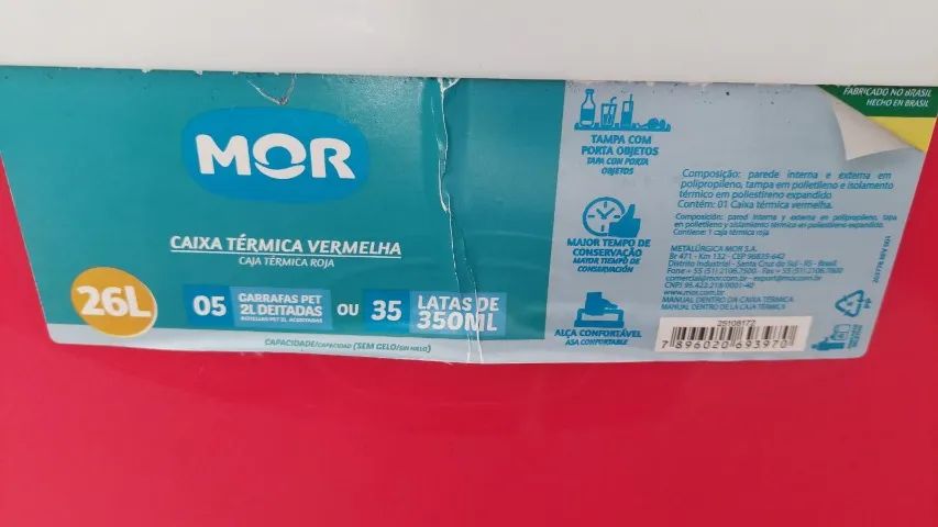 Cooler - Caixa Térmica 26 Litros Mor Vermelho - Foto 2