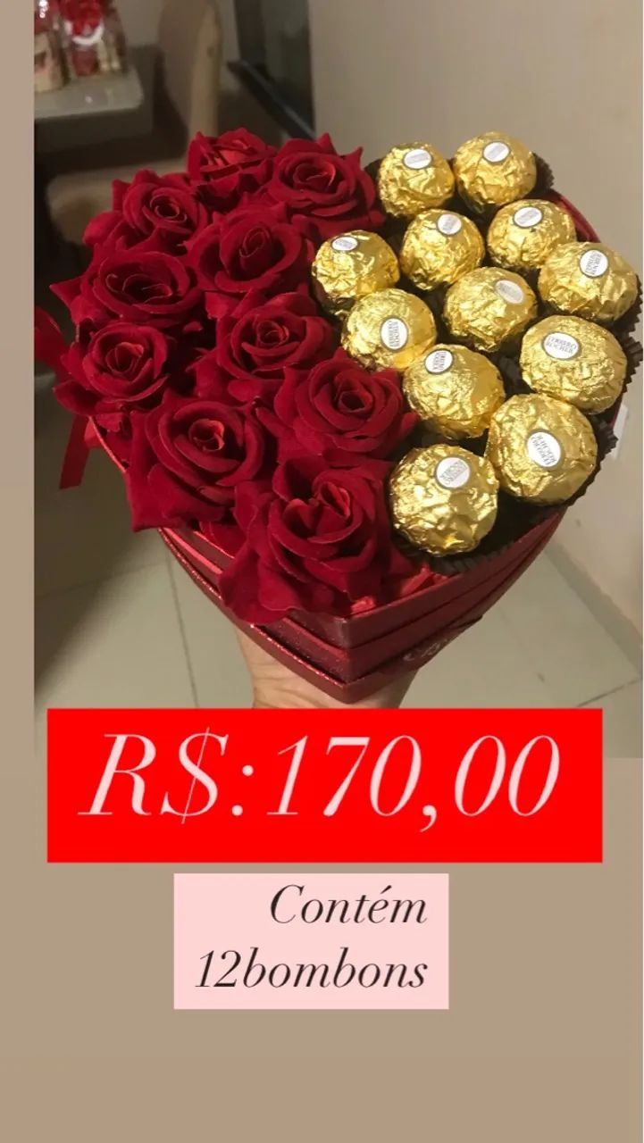 Caixa de presente com ferrero rocher 