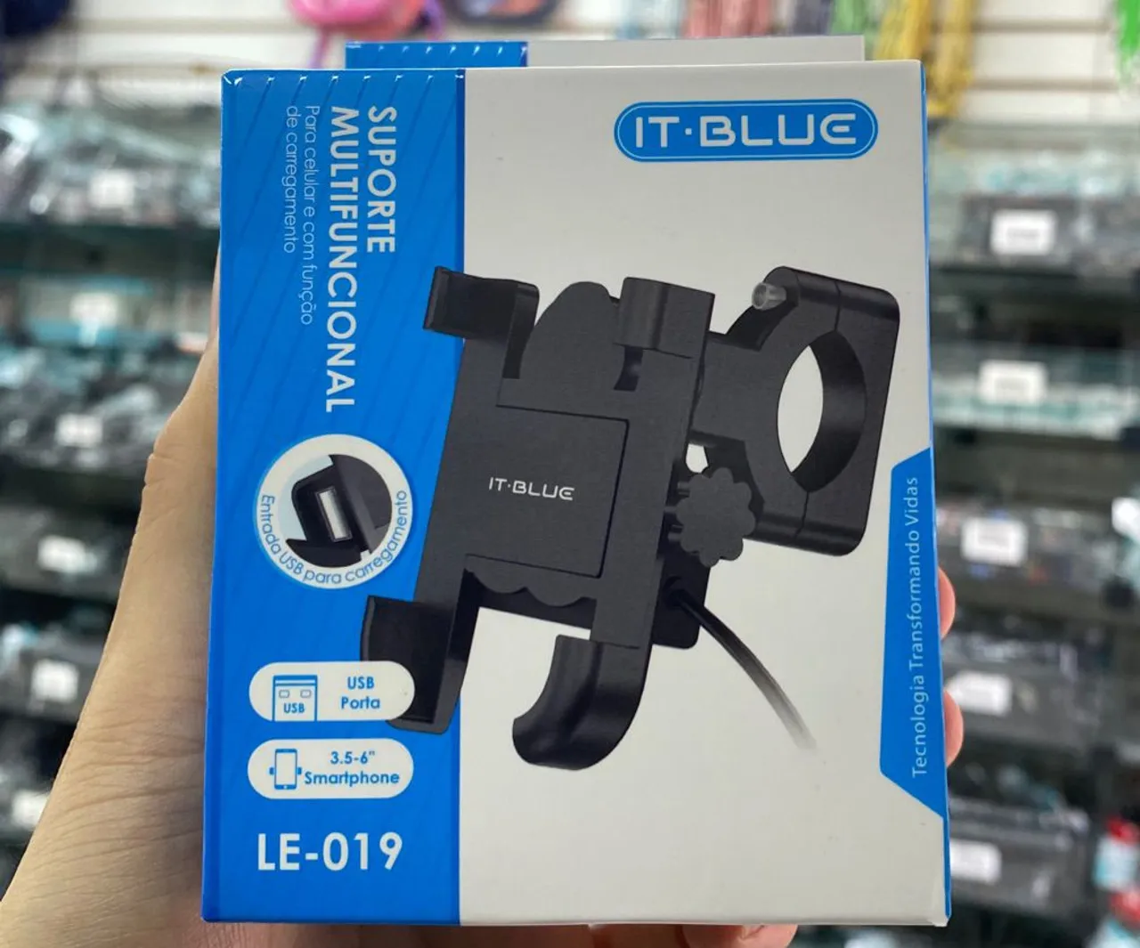 Suporte de moto Celular com Carregamento USB
