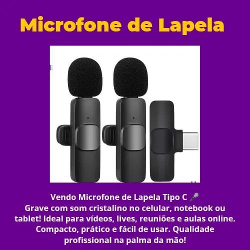 Microfone de lapela tipo c 