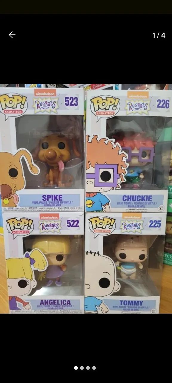Boneco Funko Pop Rugrats Tommy, Angelica, Chuckie E Spike