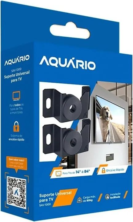 Suporte Aquario SAV-1000 Universal Fixo Painel Tv Led Lcd 14 À 84 Polegadas Cor Preto