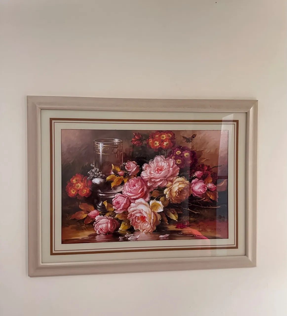 Quadro com Moldura 91x121cm - Pintura Floral Clássica Decorativa - Foto 3