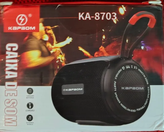 Caixa de Som Portátil com Bluetooth KA-8703 - Azul