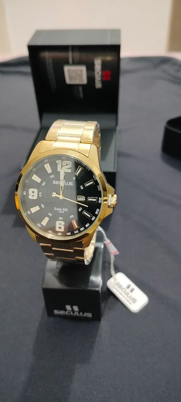 Relógio Seculus Dourado Masculino
