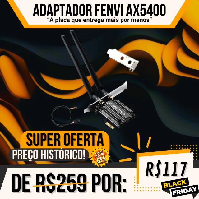 Adaptador Wifi/Bluetooth Fenvi AX5400 Compatível com PCI-Express Slot x1/x4/x16 - Foto 2