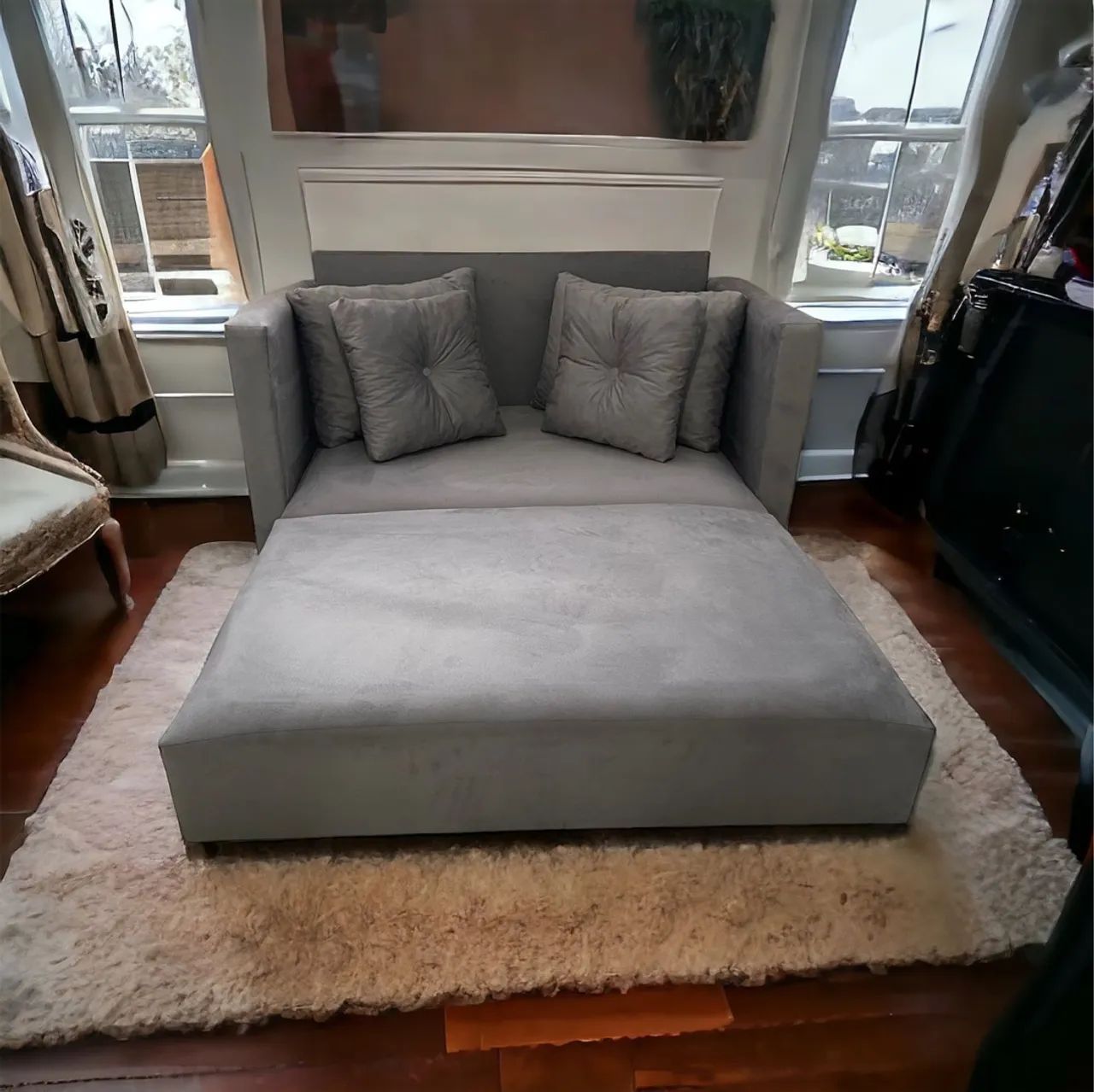 Sofá Cama Cinza - Conforto e praticidade! - Foto 4