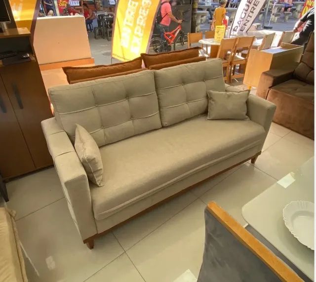 Sofá Aurora Living 180 em Linho 2 Lugares