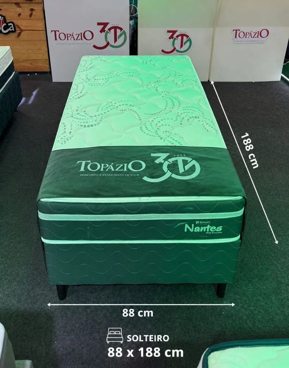 Cama Box Solteiro Topázio Molas ensacadas 