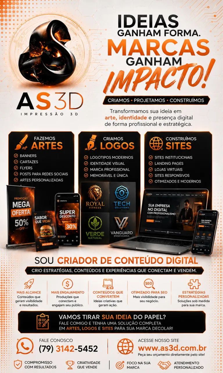 Serviços de Impressão 3D e Criador de Soluções Digitais. - Foto 3