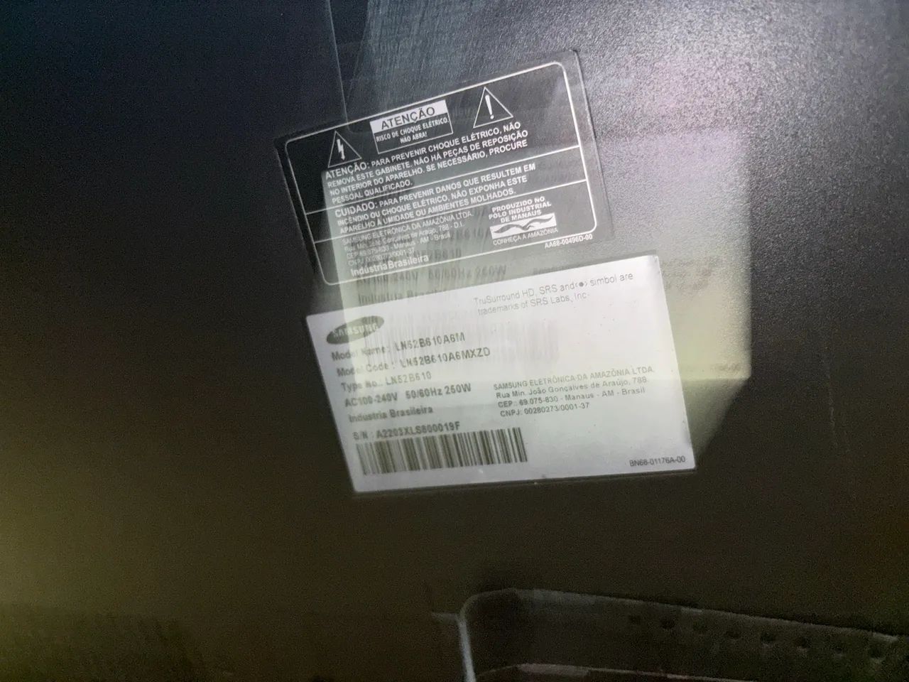 TV Samsung 52? LN52B610A6M - Foto 4