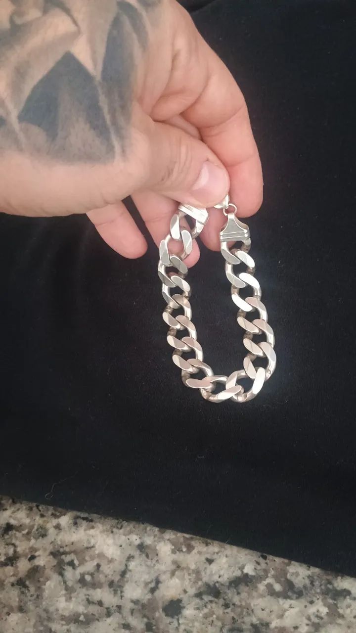 Pulseira de prata italiana 925 modelo Grumet
