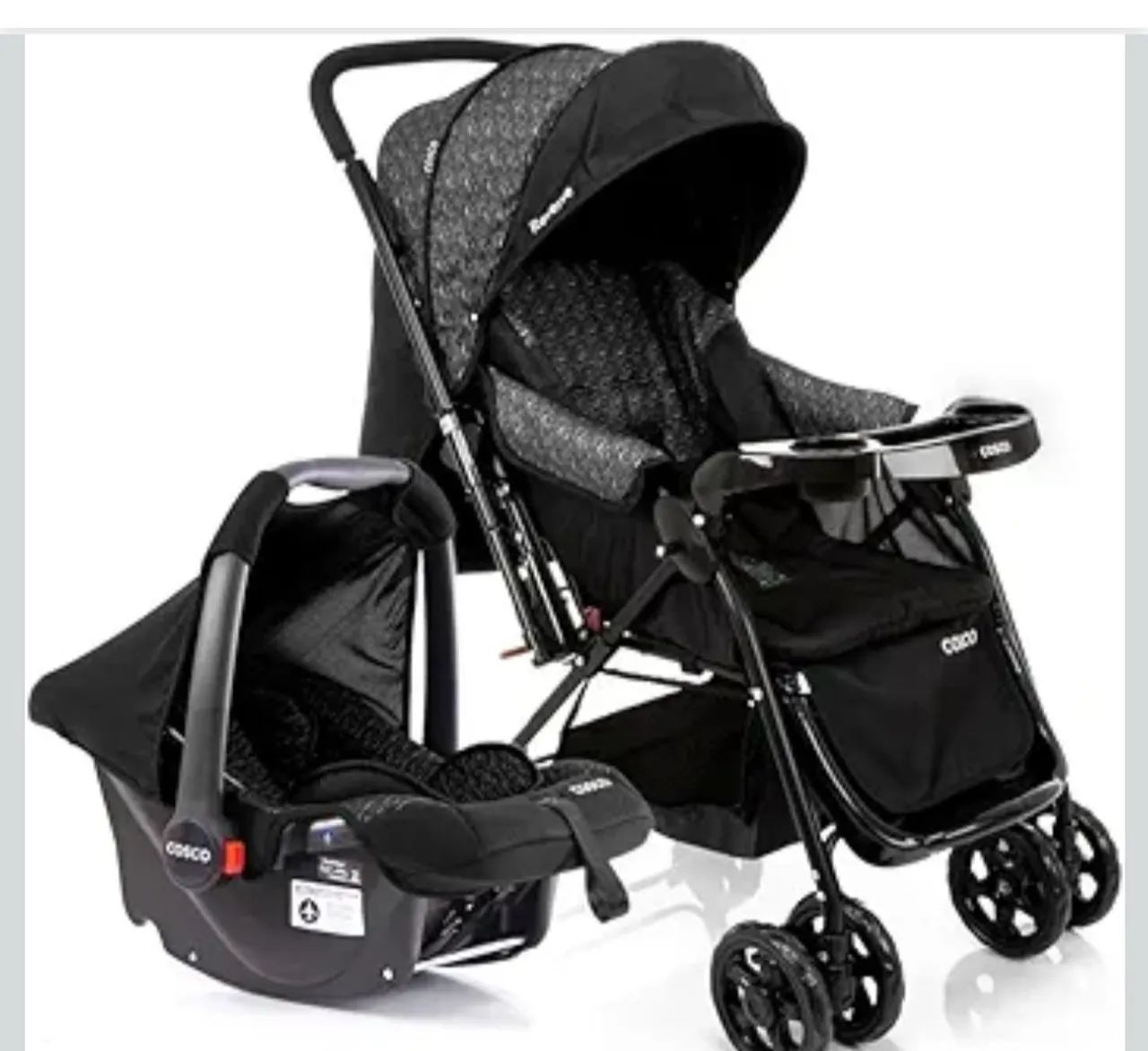Carrinho de bebê com bebê conforto  - Foto 2