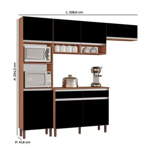 Cozinha Black Preta 100% MDF  - Foto 4
