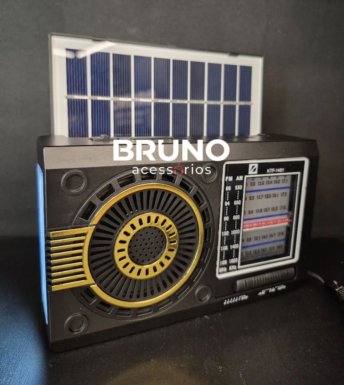 Rádio Solar com Bluetooth Lanterna 