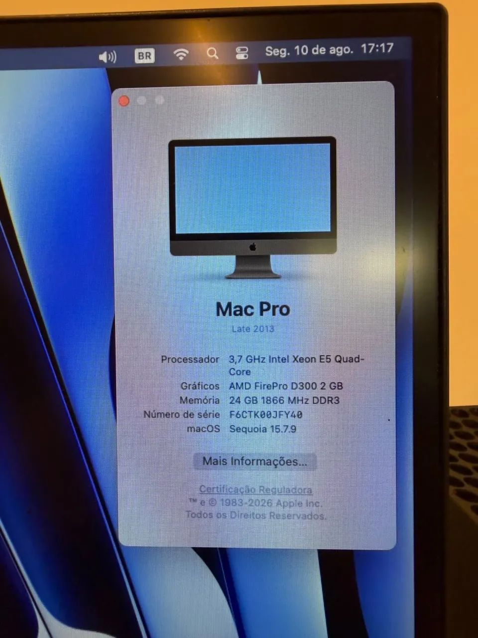 Mac Pro Late 2013 6,1 Apple 24GB RAM