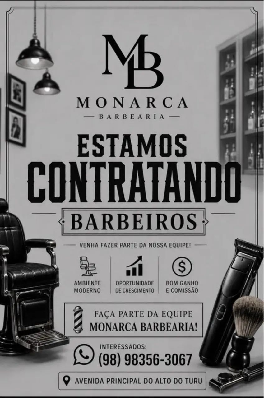 Contrata-se BARBEIROS 
