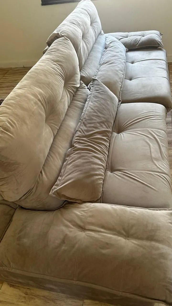 Sofá retrátil e reclinável 3 metros molas ensacadas impermeabilizado Rio Decor - Foto 3