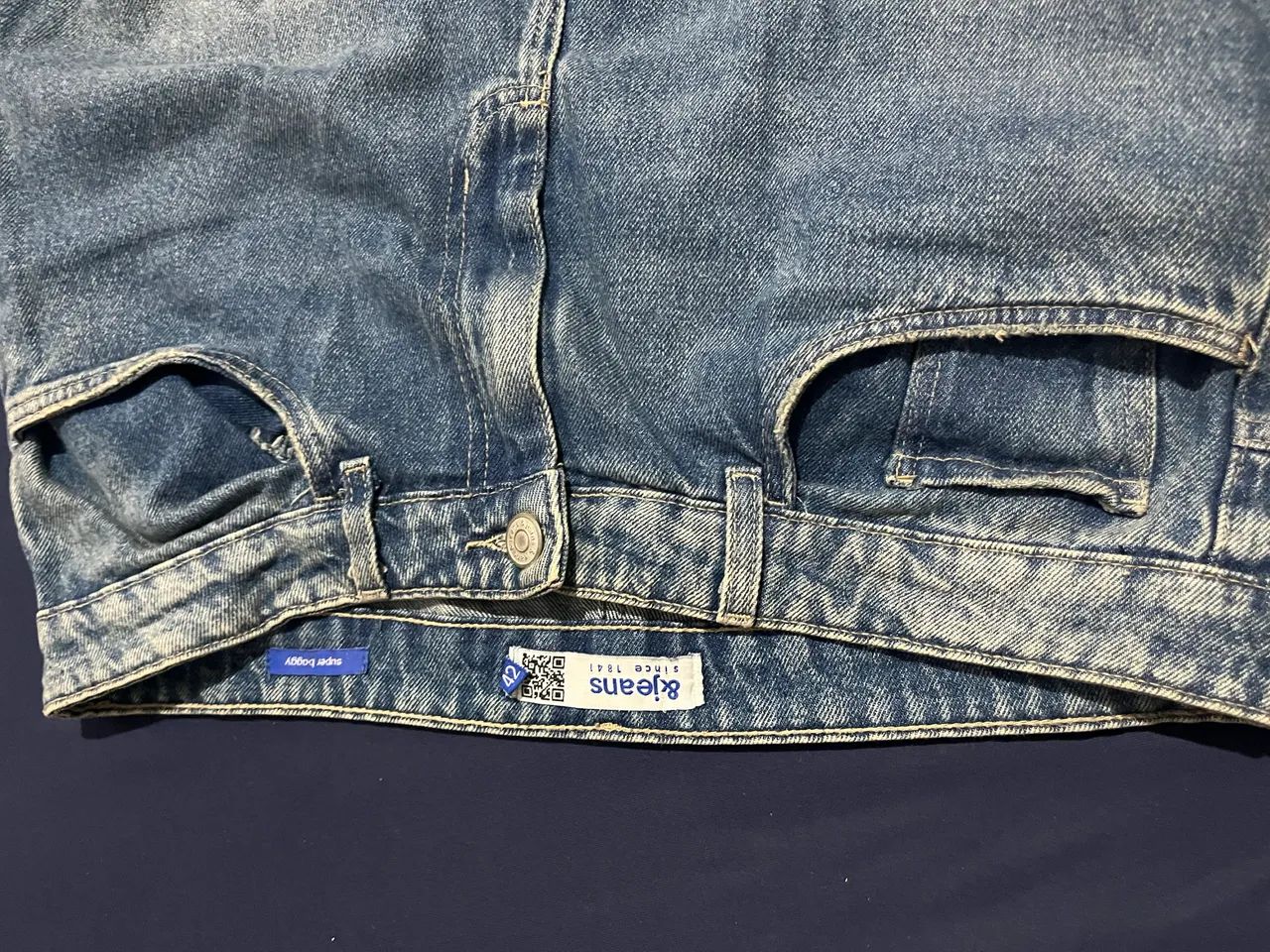 Super baggy jeans lavagem clara - tam 42 - Foto 4