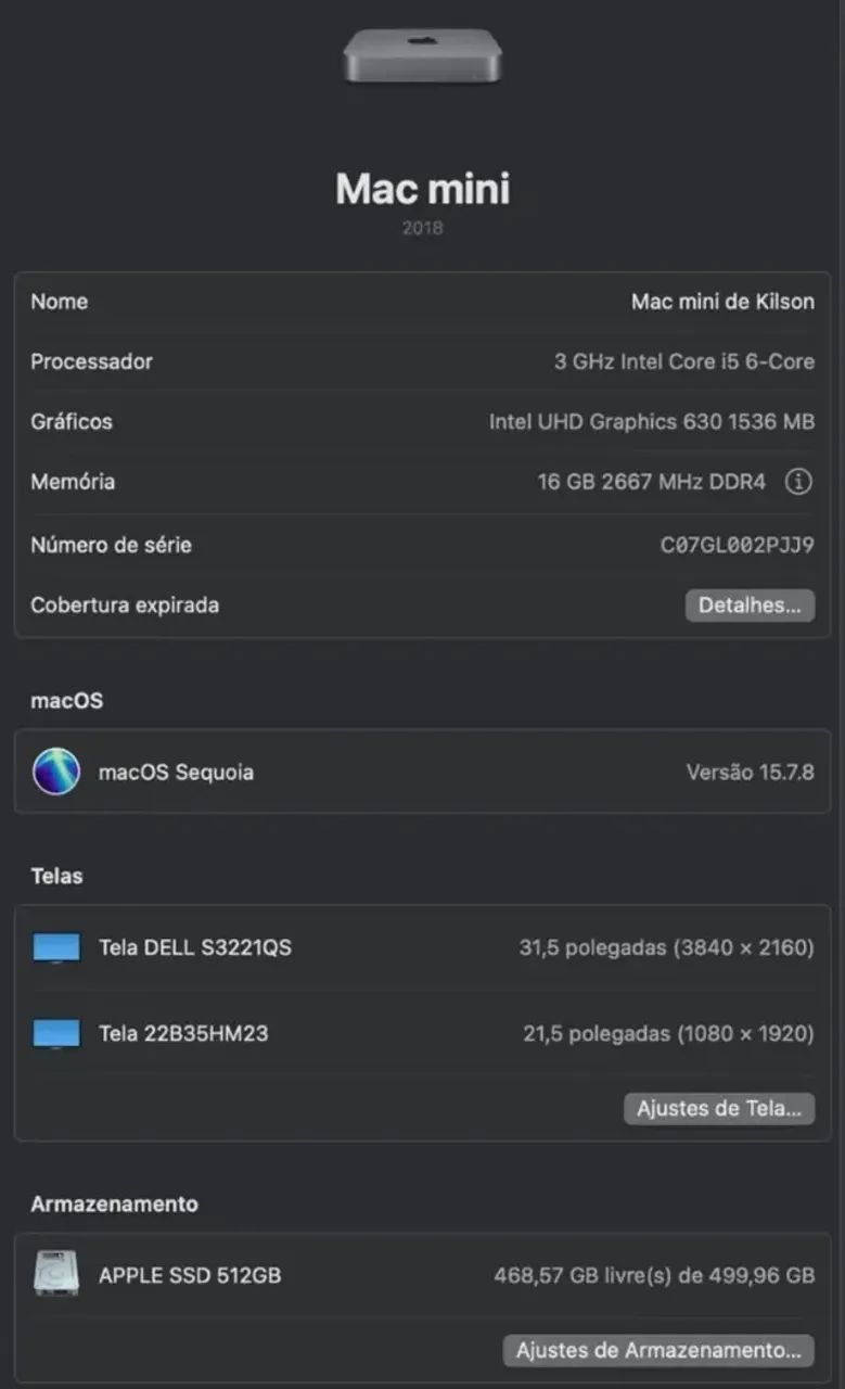 Mac Mini 2018 i5 6-core 512/16GB (raro) - Foto 3