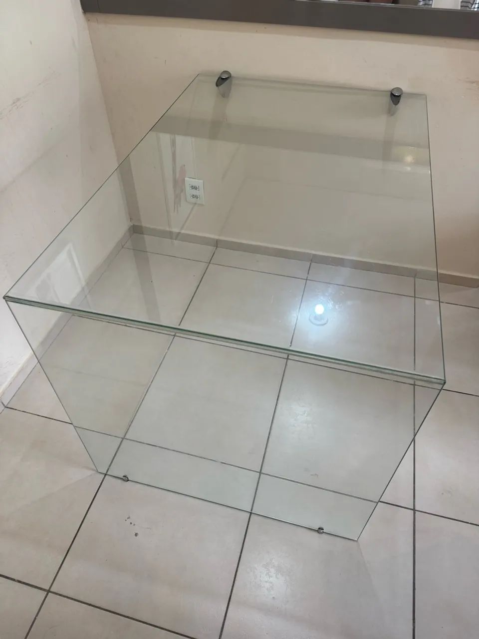 MESA DE VIDRO FIXA - Sem as cadeiras!  - Foto 2