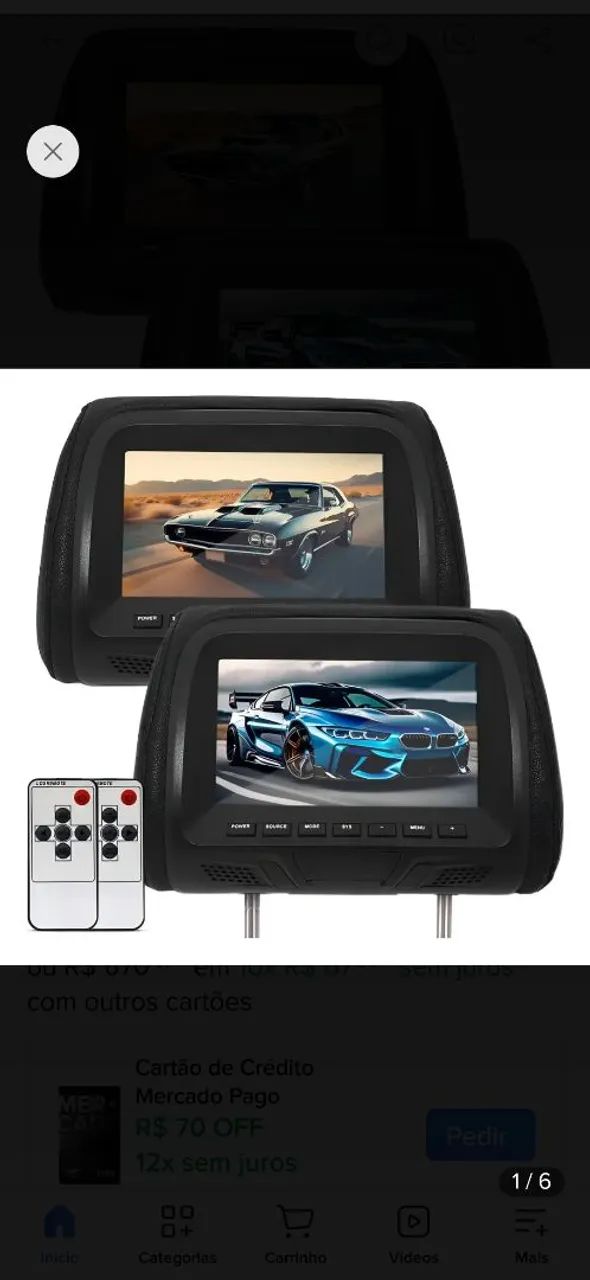 encosto de cabeça de carro com  DVD  E-TECH 
