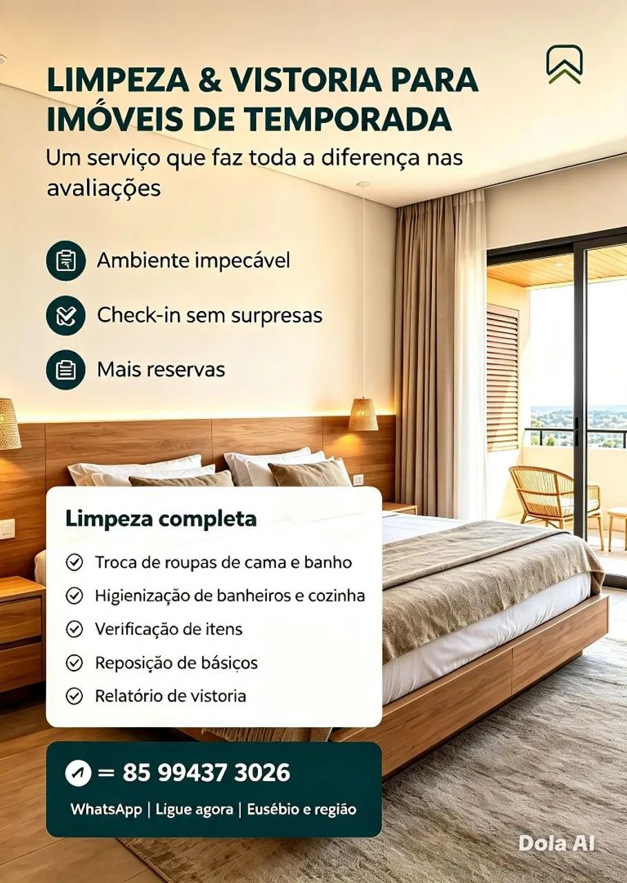 Limpeza imóveis de temporada 