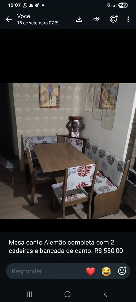 Vende-se mesa de canto Alemão 