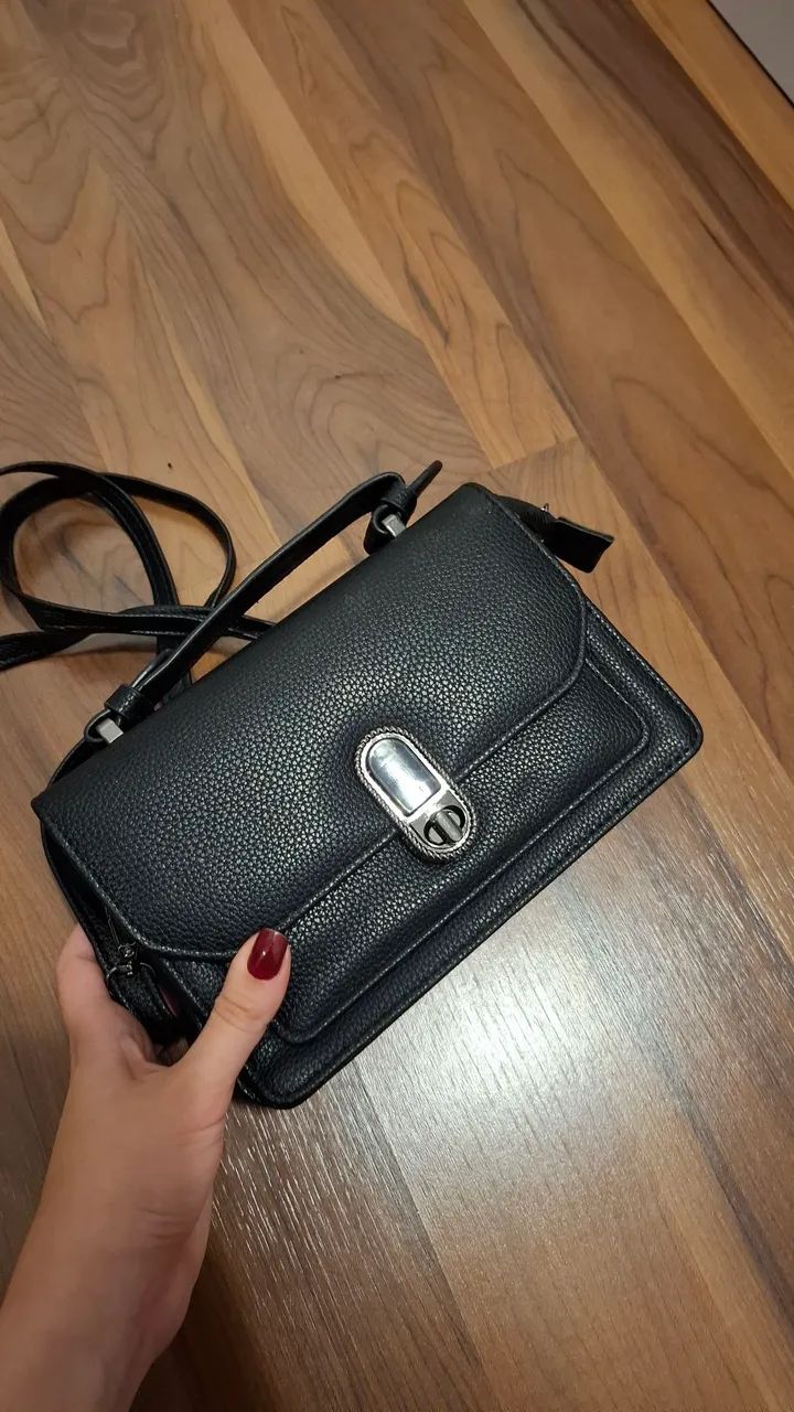 Bolsa de corino preta  - Foto 2