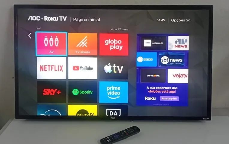 Smart Tv 43 Polegadas Aoc Roku Tv Obs: Não Acompanha Pézinho 
