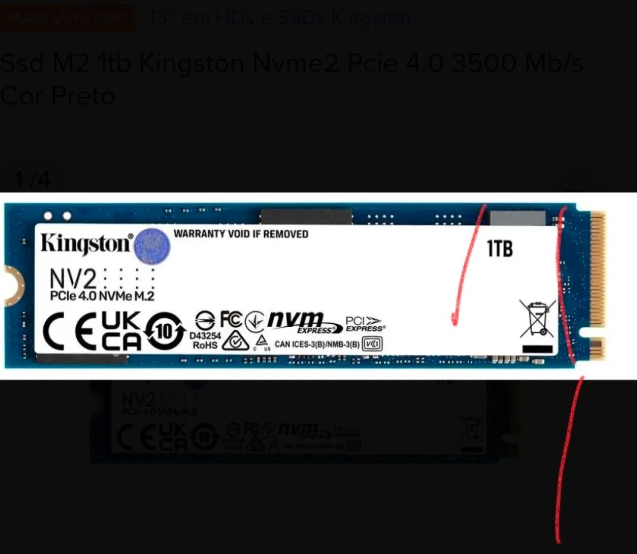 SSD 1TB KINGSTON M.2 PCIe Gen4x4 NVMe - Foto 2