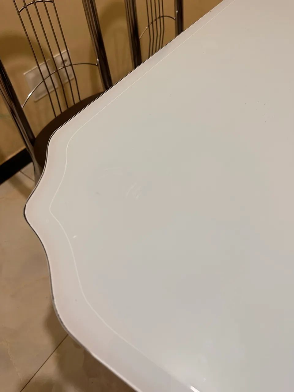 Mesa vidro com 6 cadeiras