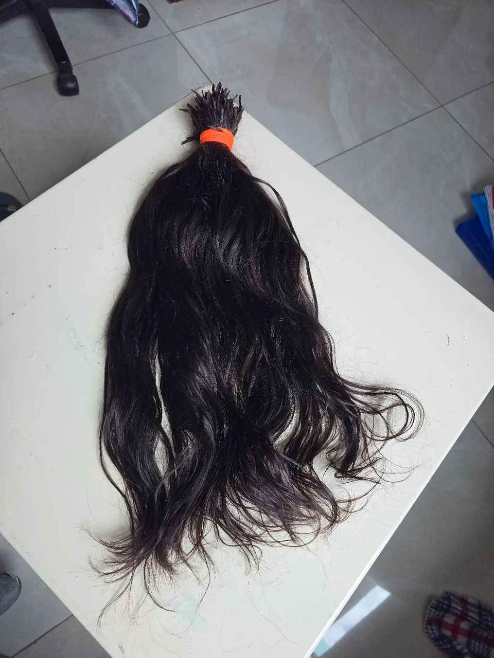 Cabelo Humano cor chocolate.  55cm. 224gr.