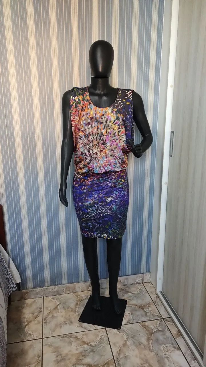 Vestido estampado colorido - Foto 3