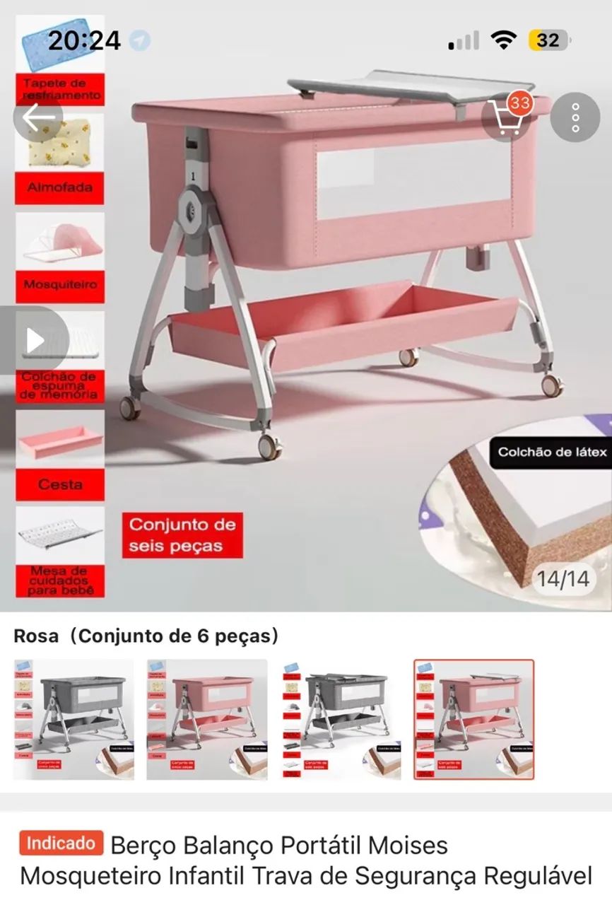 VENDE-SE BERÇO PARA MENINA MOISÉS  - Foto 2