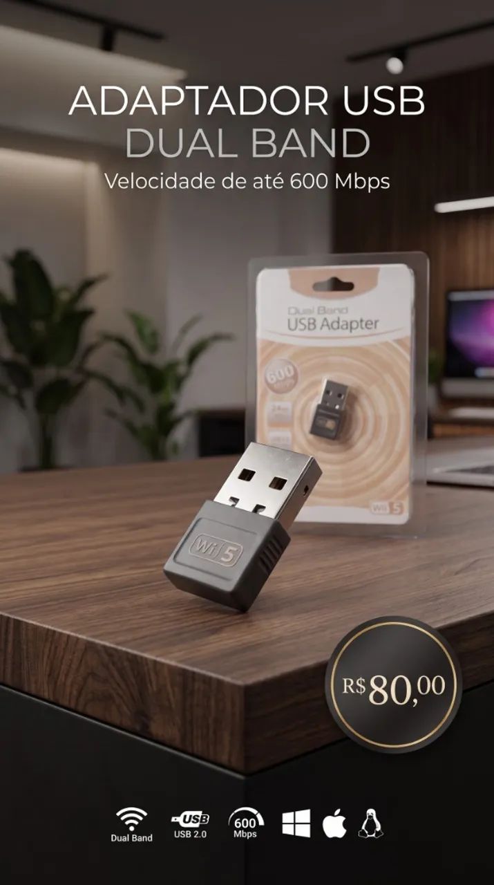 Adaptador Wifi Dual Band USB