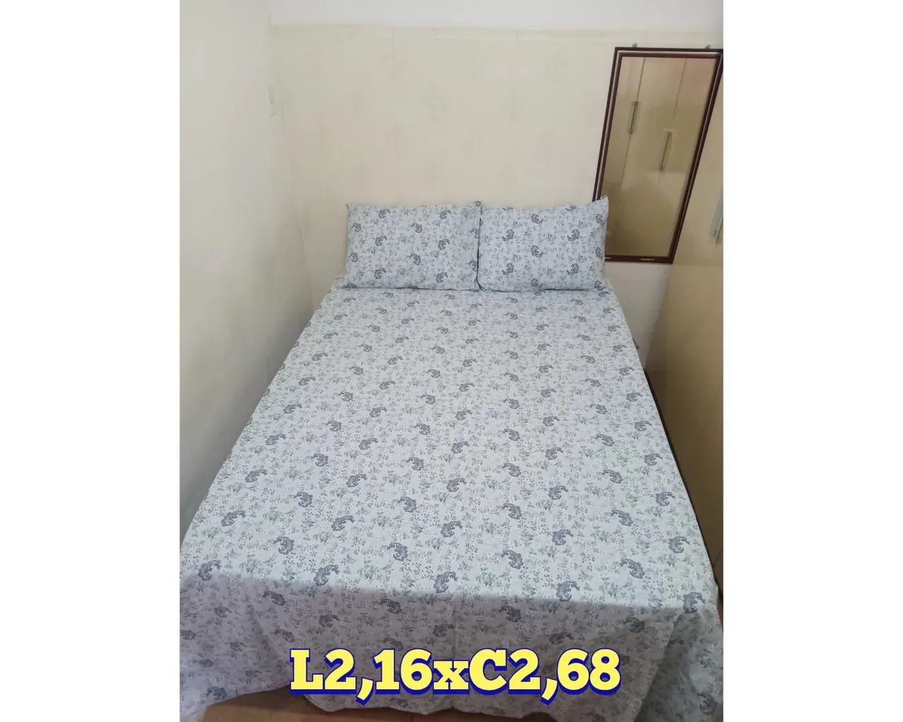 Jogo de Cama  1 Lençol  de  casal com 2 fronhas 98% algodão e  2% poliéster Itaquera - Foto 3