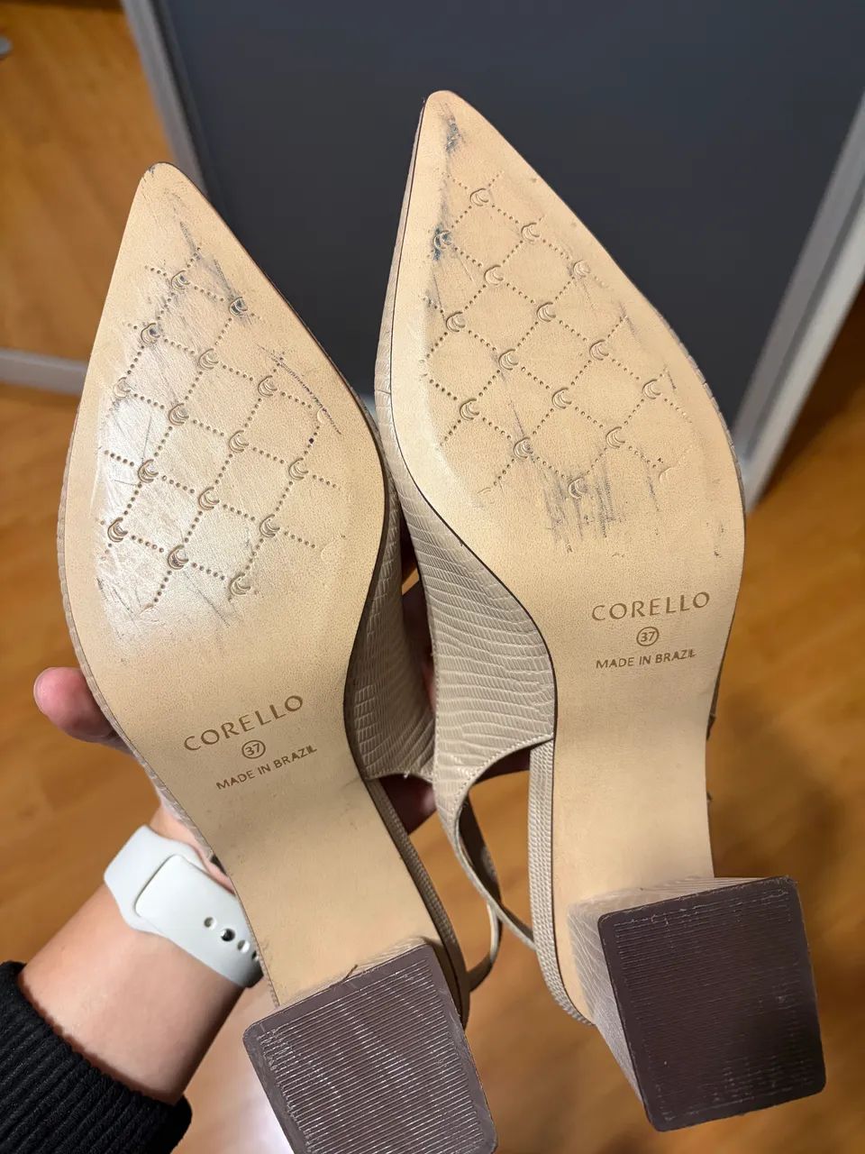 Scarpin Corello Couro Nude - Foto 4