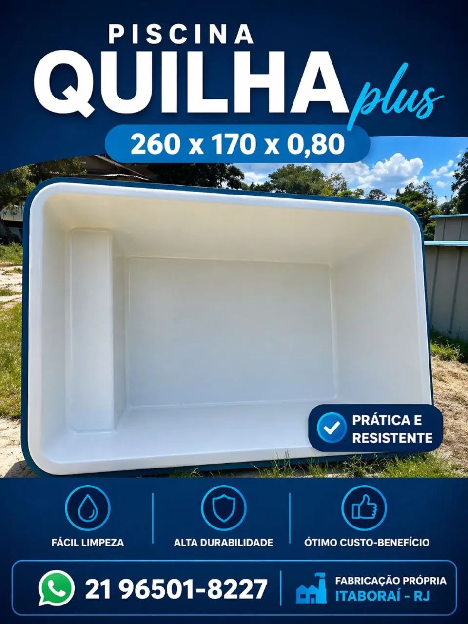 Piscinas de fibra Quilha plus 