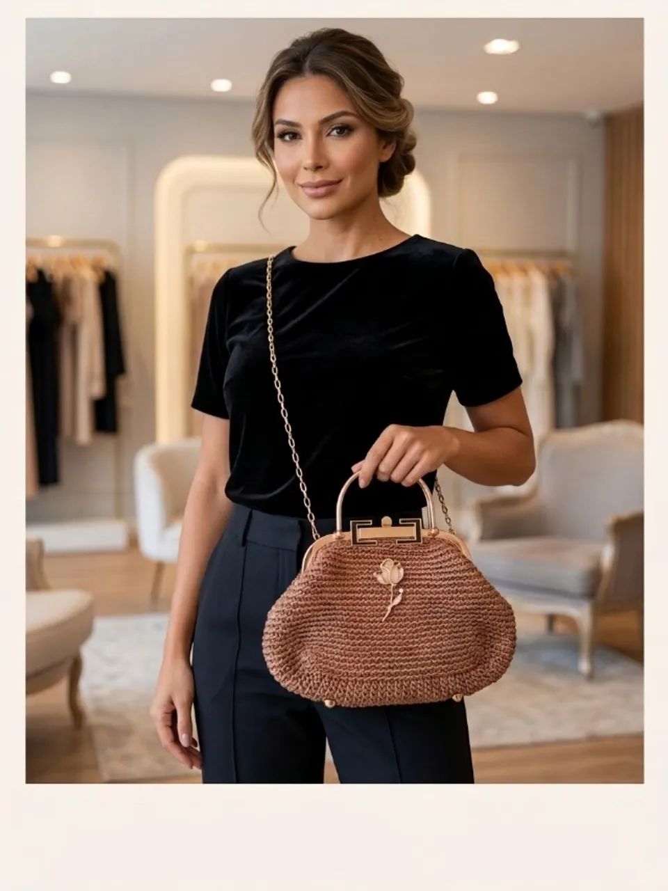 Bolsa de Crochê Sofisticada em Fio Náutico  - Foto 2