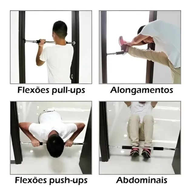 Barra Fixa Porta - Exercicios Treino Apoio Flexão Musculação - Nova - Foto 3