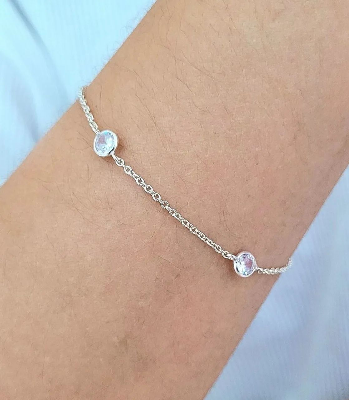  Pulseira Zircônias Prata 925
