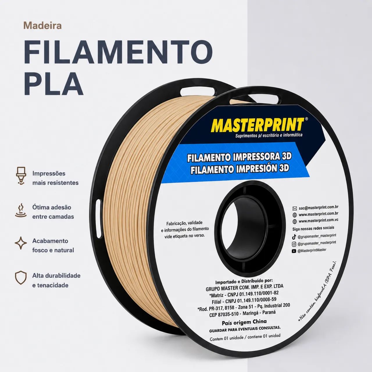 FILAMENTO PLA MADEIRA
