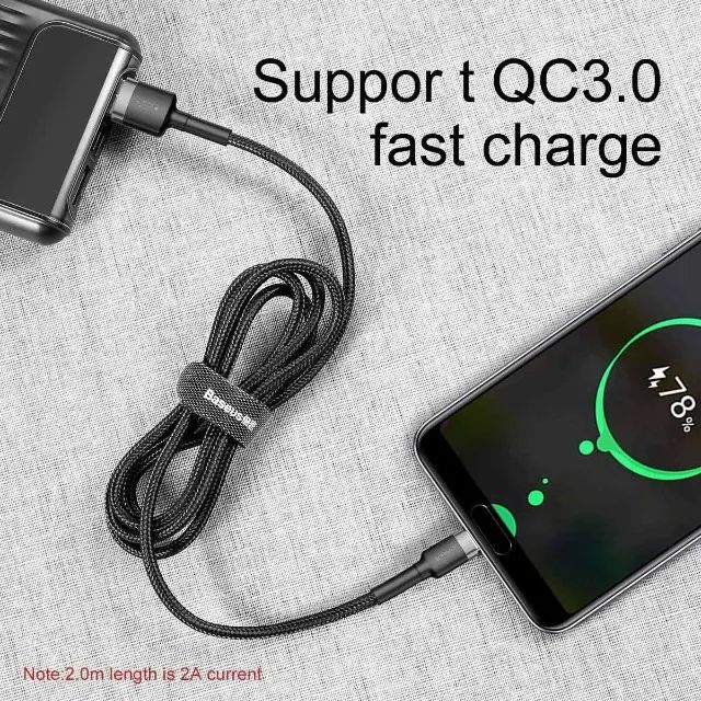 Cabo Carregador Usb Tipo - C 1 Metro Baseus Cafule - Foto 4