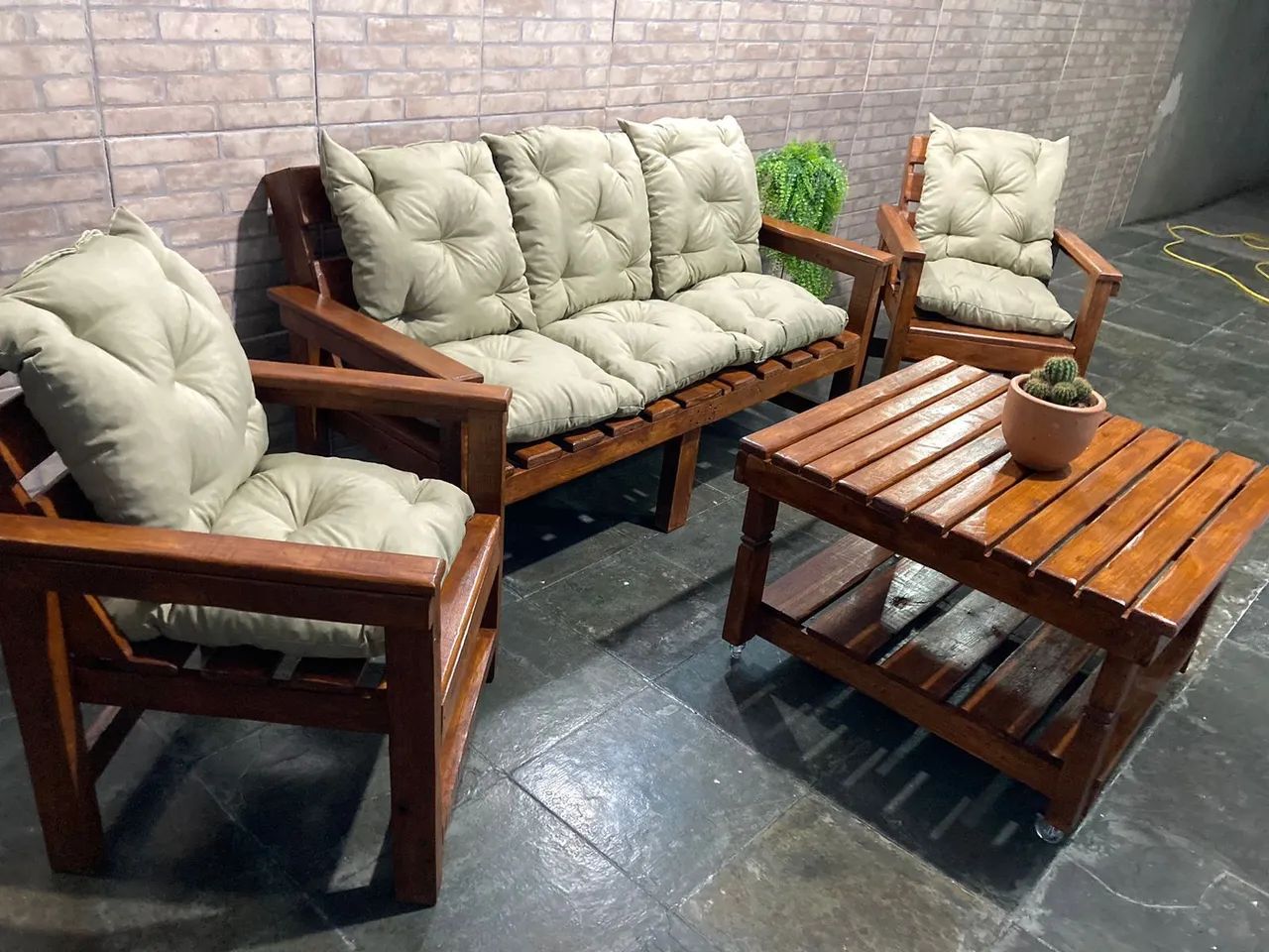 Conjunto de Varanda de Madeira Novo 